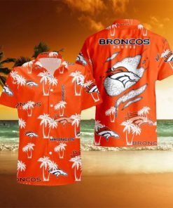 Denver Broncos Palm Tree Pattern Hawaiian Shirt Beach Summer Gift