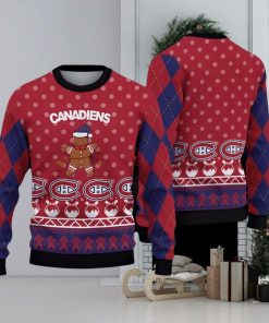 Montreal Canadiens Fans Gingerbread Man Ugly Christmas Sweater Gift