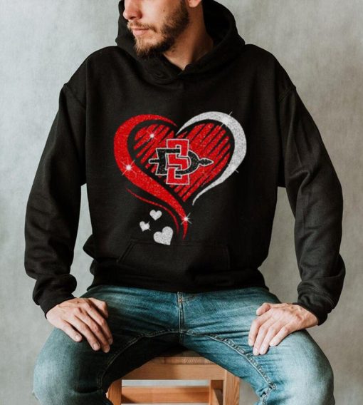 ⁄ San Diego State Aztecs basketball Love Heart diamond 2023 NCAA hoodie shirt