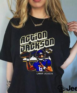 Lamar Jacksons Action Jackson Baltimore Ravens T Shirt