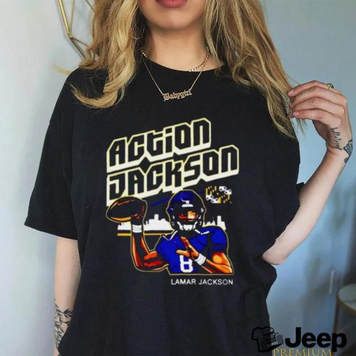 Lamar Jacksons Action Jackson Baltimore Ravens T Shirt