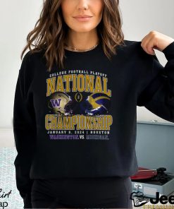 Women's Fanatics Branded Black Michigan Wolverines vs. Washington Huskies College Football Playoff 2024 National Championship Matchup Focus Execute Win V Neck T Shirt