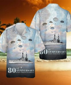 1. The DDay 80th Anniversary Landings and the Battle of Normand Battleship USS Texas (BB35) Hawaiian Shirt For Men Women Summer