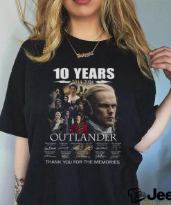 10 Years 2014 2024 Outlander Signatures Thank You For The Memories Tshirt