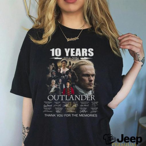 10 Years 2014 2024 Outlander Signatures Thank You For The Memories Tshirt