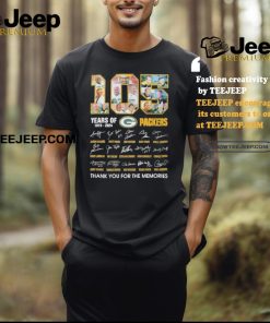 105 Years Of Green Bay Packers 1919 2024 Thank You For The Memories Signatures Shirt