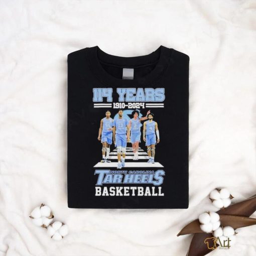 114 Years 1910 2024 North Carolina Tar Heels Basketball T Shirt