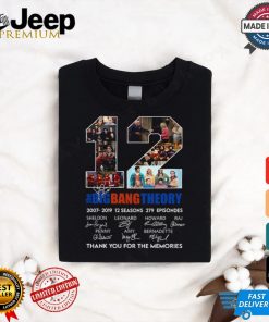 12 Years Of The Big Bang Theory 2007 2019 Thank You For The Memories Signatures T Shirt