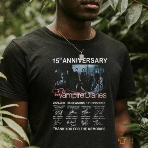 15th Anniversary The Vampire Diaries 2009 2024 08 Seasons 171 Episodes Thank You For The Memories T Shirt