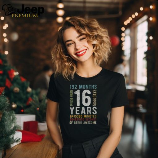 16Th Birthday 16 Years Old Vintage Retro 192 Months Men’s T shirt