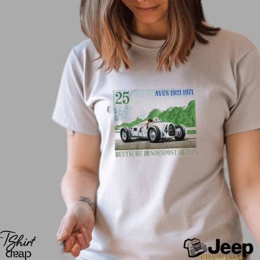 1971 Germany Avus Automobile Race Stamp T Shirt