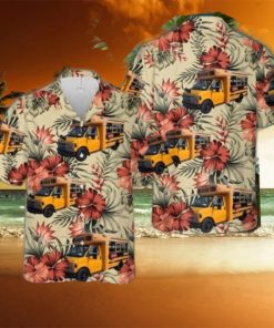 2001 Chevrolet Express 3500 Cargo Blue Bird school bus Hawaiian Shirt Aloha Beach Summer Shirt