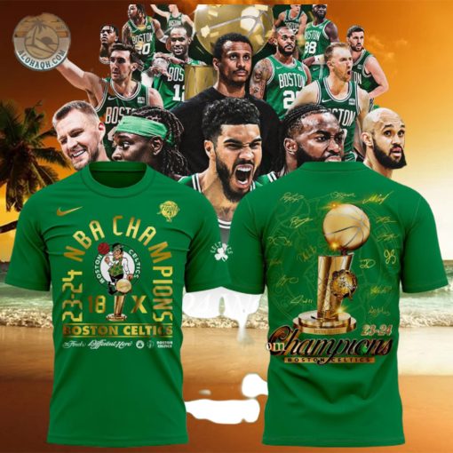 2023 2024 Champions National Basketball Association Boston Celtics 18X NBA 3D T Shirt