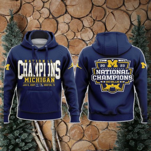 2023 National Champions Go Blue Michigan Wolverines 3d Hoodie