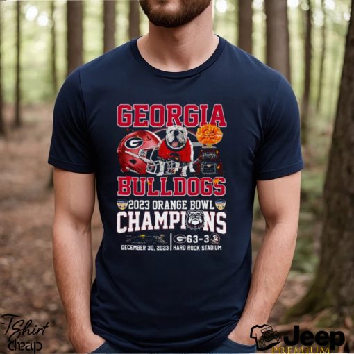 2023 Orange Bowl Champions Georgia Bulldogs 63 – 03 Florida State Seminoles December 30 2023 Hard Rock Stadium T Shirt