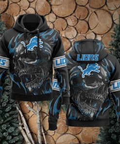 2023 Punisher Skull Detroit Lions 3d Hoodie