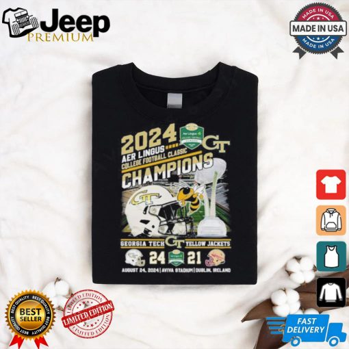 2024 Aer Lingus College Football Classic Champions Georgia Tech And Yellow Jackets Shirt