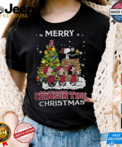 2024 Alabama Crimson Tide Snoopy And Friends Merry Christmas Shirt