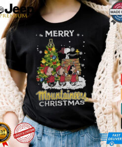 2024 Appalachian State Mountaineers Snoopy And Friends Merry Christmas Shirt