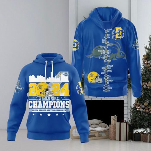 2024 Back To Back Ncaa Division I Football Champions South Dakota State Jackrabbits 3d Shirt Hoodie