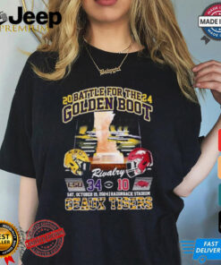 2024 Battle For The Golden Boot Rivalry Lsu Tigers 34 10 Arkansas Final Score Shirt