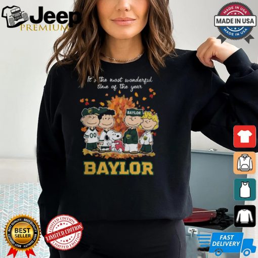 2024 Baylor Bears x Peanuts Snoopy Is The Most Wonderful Time Of The Year Shirt