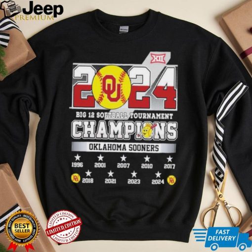 2024 Big 12 Softball Tournament Champions Oklahoma Sooners NCAA T Shirt