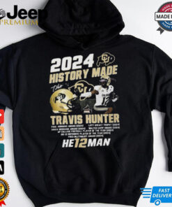 2024 Colorado Buffaloes History Made Travis Hunter Heisman Trophy Winner T Shirt