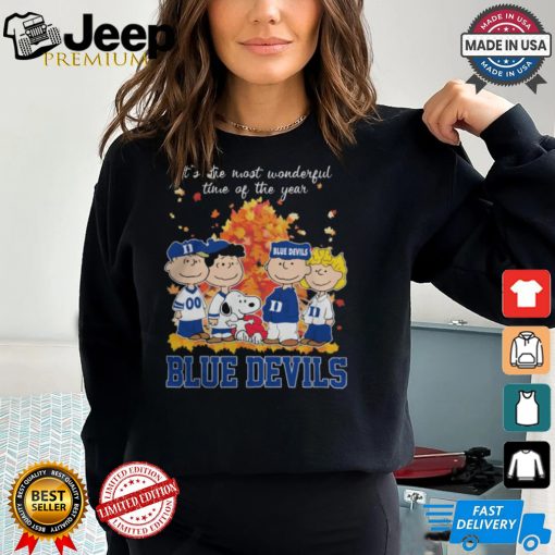 2024 Duke Blue Devils x Peanuts Snoopy Is The Most Wonderful Time Of The Year Shirt