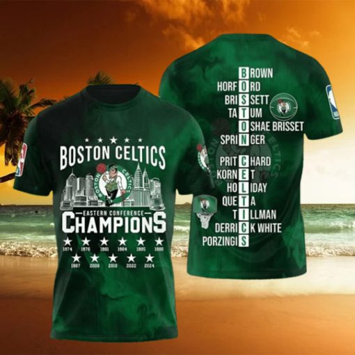 2024 Eastern Conference Champions Boston Celtics 3D T Shirt