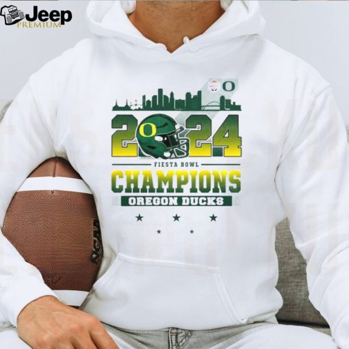 2024 Fiesta Bowl Champions Oregon Ducks City Helmet And Logo T Shirt