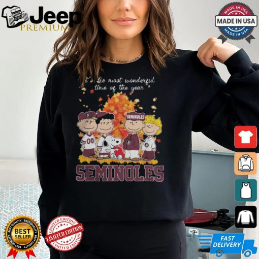 2024 Florida State Seminoles x Peanuts Snoopy Is The Most Wonderful Time Of The Year Shirt