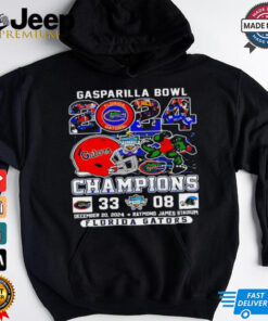 2024 Gasparilla Bowl Champions Florida Gators Football shirt featuring bold graphics celebrating the Florida Gators' victory in the 2024 Gasparilla Bowl, with the team’s logo, championship text, and festive design elements highlighting their success.