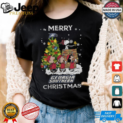 2024 Georgia Southern Eagles Snoopy And Friends Merry Christmas Shirt