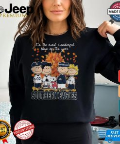 2024 Georgia Southern Eagles x Peanuts Snoopy Is The Most Wonderful Time Of The Year Shirt