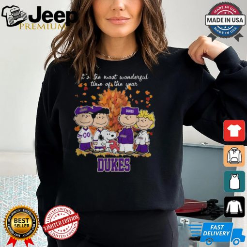 2024 James Madison Dukes x Peanuts Snoopy Is The Most Wonderful Time Of The Year Shirt