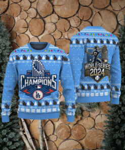 2024 LA Dodgers World Series Champions Ugly Christmas Sweater