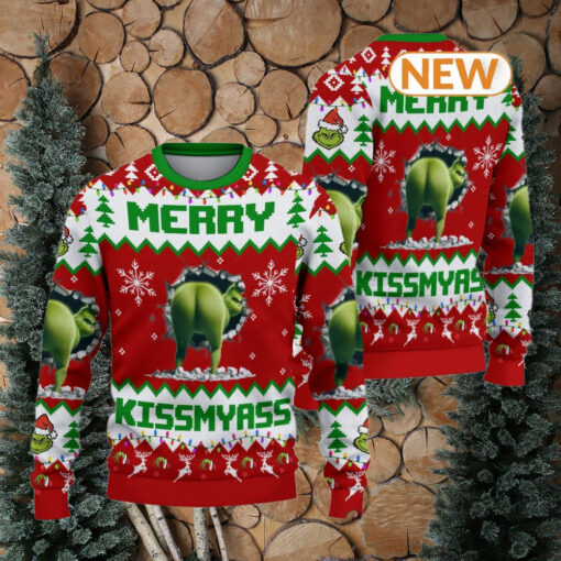 2024 Merry Kissmyass Red Knitted Sweater