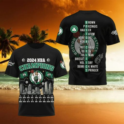 2024 NBA Champions Boston Celtics 3D T Shirt