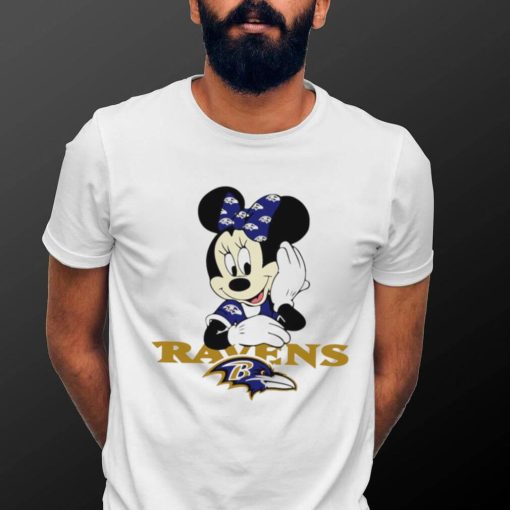 2024 NFL Championship Game Minnie Mouse Baltimore Ravens football logo shirt