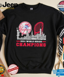 2024 New York Yankees World Series Champions Skyline Players Name Shirt