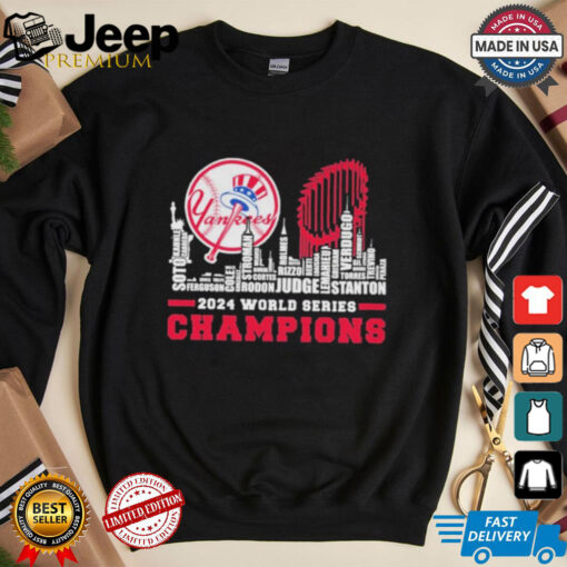 2024 New York Yankees World Series Champions Skyline Players Name Shirt