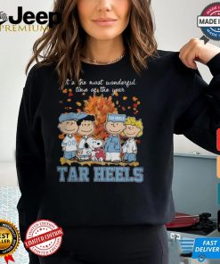 2024 North Carolina Tar Heels x Peanuts Snoopy Is The Most Wonderful Time Of The Year Shirt