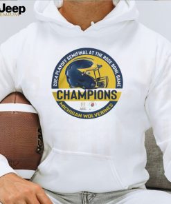 2024 Playoff Semifinal At The Rose Bowl Game Champions Helmet Michigan Wolverines Tshirt