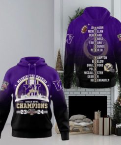 2024 Sugar Bowl Champions Washington Huskies Football 3D Hoodie Fan Gifts