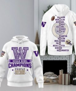 2024 Sugar Bowl Champions Washington Huskies Hoodie White Reign Hoodie 3D