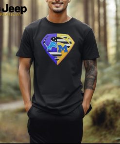 2024 Superman Logo Detroit Lions and Michigan Wolverines Shirt