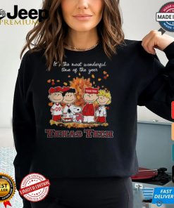 2024 Texas Tech Red Raiders x Peanuts Snoopy Is The Most Wonderful Time Of The Year Shirt