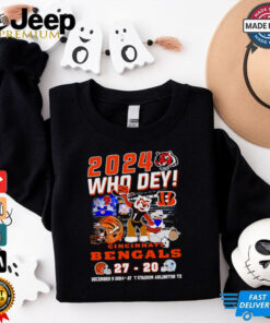 2024 Who Dey Cincinnati Bengals 27 20 Dallas Cowboys mascot shirt