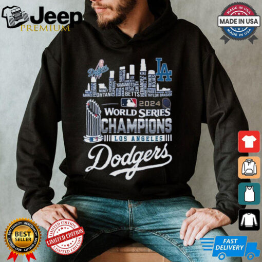 2024 World Series Champions One Win Away MLB Los Angeles Dodgers Skyline Shirt